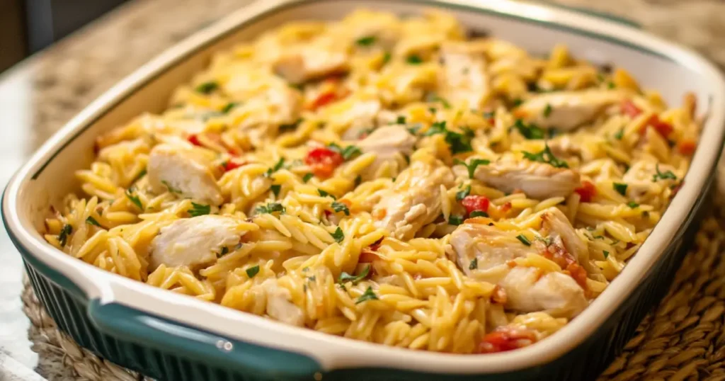 chicken orzo bake recipe