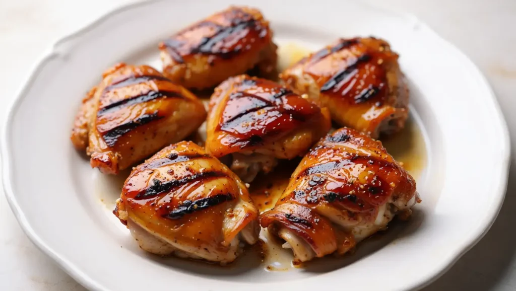 Grilled boneless chicken thighs